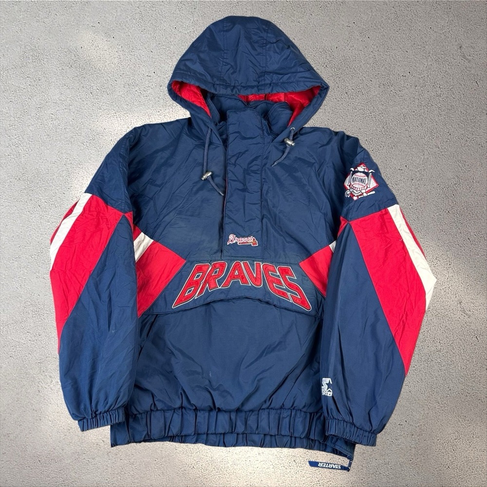 Vintage 90s Starter Atlanta Braves Puffer Jacket Men's Large